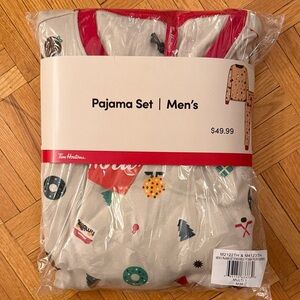 Tim Hortons Men's Pajama Set - Cream and Red
